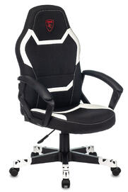 Кресло игровое Бюрократ ZOMBIE 10 Ткань черная экокожа черная/белая
