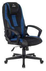 Кресло игровое Бюрократ ZOMBIE 9 Искус. кожа черная/ткань TW-11черная/ткань TW-10 синяя