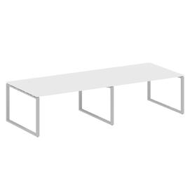 Офисная мебель Metal system Перег. стол (2 столешницы) на О-образном м/к БО.ПРГ-2.4 Белый/Серый 3200х1235х750