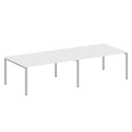 Офисная мебель Metal system Перег. стол (2 столешницы) на П-образном м/к БП.ПРГ-2.4 Белый/Серый 3200х1235х750