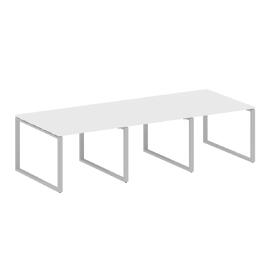 Офисная мебель Metal system Перег. стол (3 столешницы) на О-оразном м/к БО.ПРГ-3.1 Белый/Серый 3000х1235х750