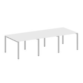 Офисная мебель Metal system Перег. стол (3 столешницы) на П-оразном м/к БП.ПРГ-3.1 Белый/Серый 3000х1235х750