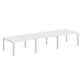 Офисная мебель Metal system Перег. стол (3 столешницы) на П-оразном м/к БП.ПРГ-3.3 Белый/Серый 4200х1235х750