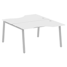 Офисная мебель Metal system Р. ст. криволинейная на А-образном м/к БА.РАС-СА-2.2 Белый/Серый 1400х1835х750