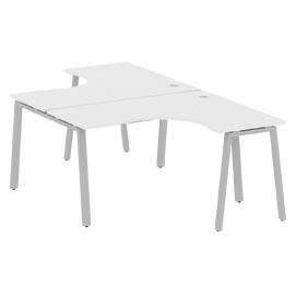 Офисная мебель Metal system Р. ст. криволинейная на А-образном м/к БА.РАС-СА-2.3 Белый/Серый 1400х2435х750