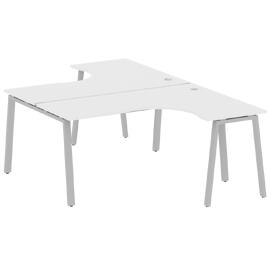 Офисная мебель Metal system Р. ст. криволинейная на А-образном м/к БА.РАС-СА-2.4 Белый/Серый 1600х2435х750