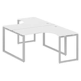 Офисная мебель Metal system Р. ст. криволинейная на О-образном м/к БО.РАС-СА-2.3 Белый/Серый 1400х2435х750