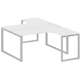 Офисная мебель Metal system Р. ст. криволинейная на О-образном м/к БО.РАС-СА-2.4 Белый/Серый 1600х2435х750