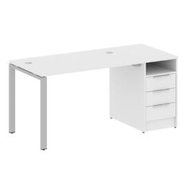 Офисная мебель Metal system Р. ст. с тумбой на П-образном м/к БП.РС-СТП-1.2 Белый/Серый 1612х720х750