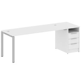 Офисная мебель Metal system Р. ст. с тумбой на П-образном м/к БП.РС-СТП-1.5 Белый/Серый 2212х720х750