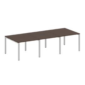 Офисная мебель Metal system Перег. стол (3 столешницы) на П-оразном м/к БП.ПРГ-3.1 Венге Цаво/Серый 3000х1235х750