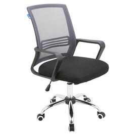 Кресло офисное Бит LB белый пластик синяя сетка темно серая ткань
