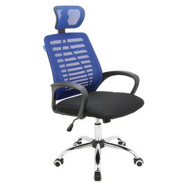 Кресло руководителя AL 777 Ткань черная/Сетка синяя