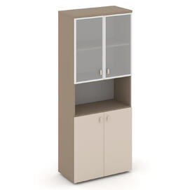 Офисная мебель Estetica Шкаф высокий широкий ES.ST-1.4R I Латте/Капучино/Лакобель ivory 800x420x1977