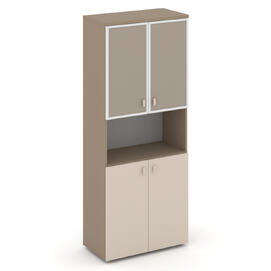 Офисная мебель Estetica Шкаф высокий широкий ES.ST-1.4R U Латте/Капучино/Лакобель umbra 800x420x1977