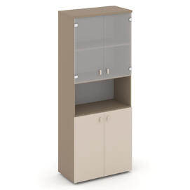 Офисная мебель Estetica Шкаф высокий широкий ES.ST-1.4 Латте/Капучино/Сатин матовый 800x420x1977