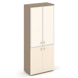 Офисная мебель Estetica Шкаф высокий широкий ES.ST-1.2R I Латте/Сатин/Лакобель ivory 800x420x1977