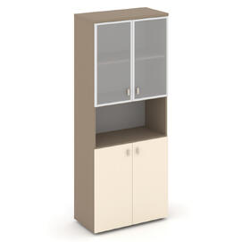 Офисная мебель Estetica Шкаф высокий широкий ES.ST-1.4R Латте/Сатин/Сатин матовый 800x420x1977