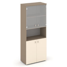 Офисная мебель Estetica Шкаф высокий широкий ES.ST-1.4 Латте/Сатин/Сатин матовый 800x420x1977