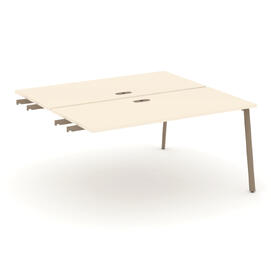 Офисная мебель Estetica Двойной стол приставка к опор. тумбам ES.D.SPR-4-LP Сатин/Латте металл 1580x1500x750