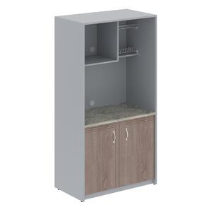 Офисная кухня Мини Шкаф для посуды T МДФ SCB 120.3MT Дуб Сонома тёмный/Металлик 1030x600x2000
