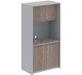 Офисная кухня Мини Шкаф для посуды T МДФ SCB 120.2MT Дуб Сонома тёмный/Металлик 1030x600x2000