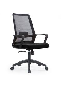 Кресло офисное Бит черный пластик оранжевая сетка черная ткань