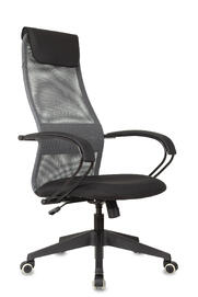 Кресло руководителя Бюрократ CH-607 Ткань Neo Black черная/сетка TW-04 темно-серая