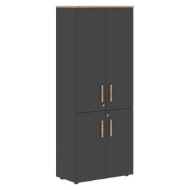 Офисная мебель Forta Шкаф с глухими средними и малыми дверьми FHC 80.3(Z) Черный Графит 802х429х1983