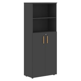 Офисная мебель Forta Шкаф с глухими средними дверьми FHC 80.6(Z) Черный Графит 802х429х1983