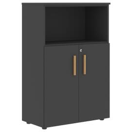Офисная мебель Forta Шкаф с глухими малыми дверьми FMC 80.3(Z) Черный Графит 802х429х1215