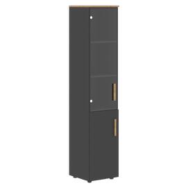 Офисная мебель Forta Шкаф колонка комбинированая FHC 40.2(L) Дуб Гамильтон/Черный Графит 404х429х1983