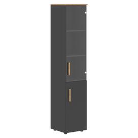 Офисная мебель Forta Шкаф колонка комбинированая FHC 40.2(R) Дуб Гамильтон/Черный Графит 404х429х1983