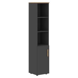 Офисная мебель Forta Шкаф колонка с глухой малой дверью FHC 40.5(L) Дуб Гамильтон/Черный Графит 404х429х1983