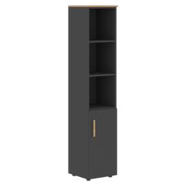 Офисная мебель Forta Шкаф колонка с глухой малой дверью FHC 40.5(R) Дуб Гамильтон/Черный Графит 404х429х1983