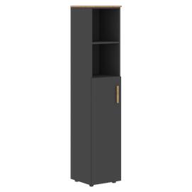 Офисная мебель Forta Шкаф колонка с глухой средней дверью FHC 40.6(L) Дуб Гамильтон/Черный Графит 404х429х1983