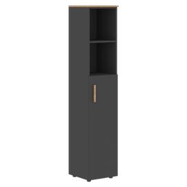 Офисная мебель Forta Шкаф колонка с глухой средней дверью FHC 40.6(R) Дуб Гамильтон/Черный Графит 404х429х1983