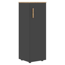 Офисная мебель Forta Шкаф колонка с глухой средней дверью FMC 40.1(R) Дуб Гамильтон/Черный Графит 404х429х1215