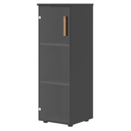 Офисная мебель Forta Шкаф колонка с стеклянной дверью FMC 40.2(L) Черный Графит 404х429х1215