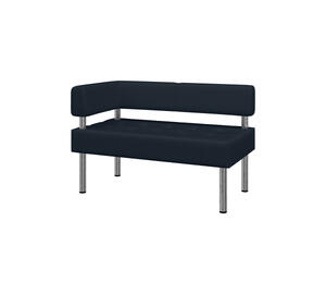 Модуль двухместный левый БИЗНЕС Bu2-1L Экокожа Ecotex 3001 (черная) 1220х620х770
