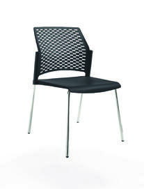 Офисный стул REWIND Каркас хром/сиденье, спинка Пластик black 500x555x830