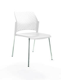 Офисный стул REWIND Каркас хром/сиденье, спинка Пластик white 500x555x830