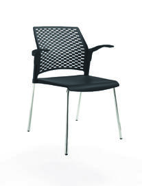 Офисный стул REWIND Каркас хром/сиденье, спинка, подлокотники откр. Пластик black 500x555x830