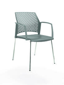 Офисный стул REWIND Каркас хром/сиденье, спинка, подлокотники закр. Пластик gray 500x555x830