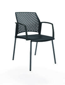 Офисный стул REWIND Kаркас черный/сиденье, спинка, подлокотники закр. Пластик black 500x555x830