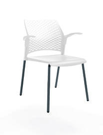 Офисный стул REWIND Каркас черный/сиденье, спинка, подлокотники откр. Пластик white 500x555x830