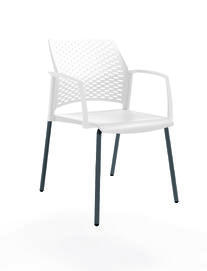 Офисный стул REWIND Каркас черный/сиденье, спинка, подлокотники закр. Пластик white 500x555x830