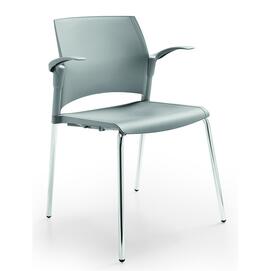 Офисный стул RESTART Каркас хром/сиденье, спинка, подлокотники откр. Пластик gray 500x555x830