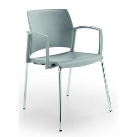 Офисный стул RESTART Каркас хром/сиденье, спинка, подлокотники закр. Пластик gray 500x555x830