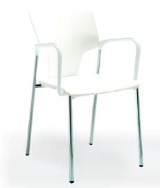 Офисный стул AKTIVA Каркас хром/сидение, спинка, подлокотники закр. Пластик white 458x500x818